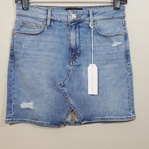 Sanctuary distressed boho denim Jean mini skirt size 26 Small new!!! - Picture 4 of 10